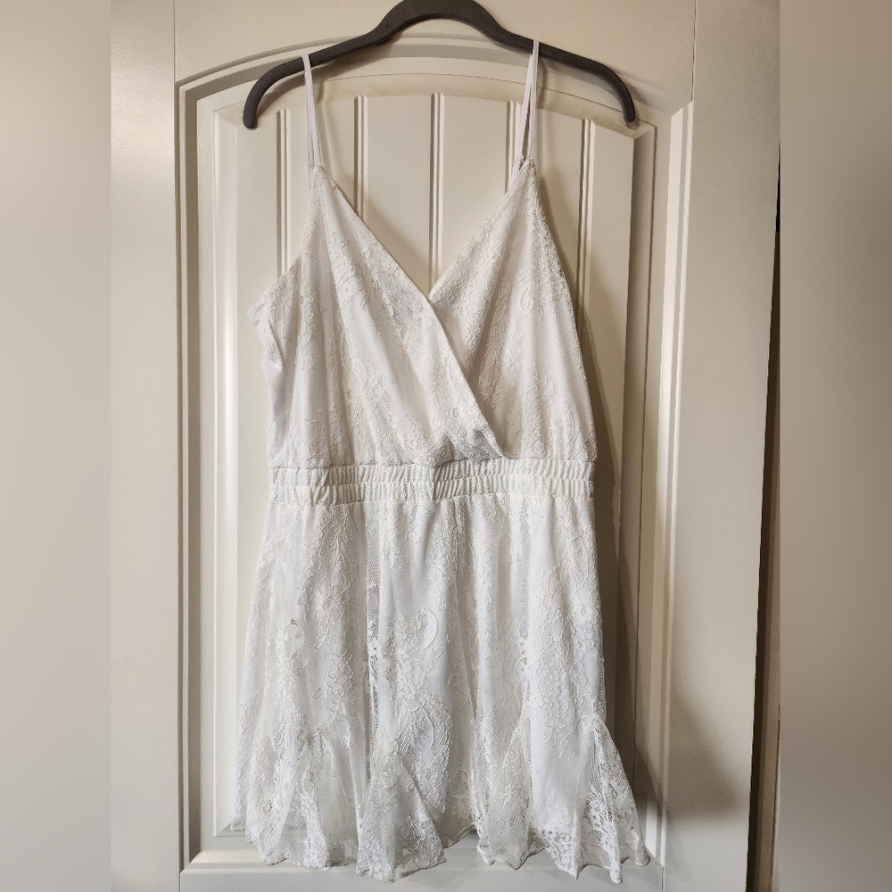 Windsor white lace romper